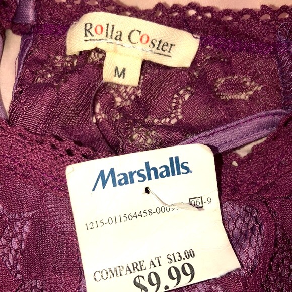 Purple Lace High Neck Tank Top, Size: M - Picture 5 of 5